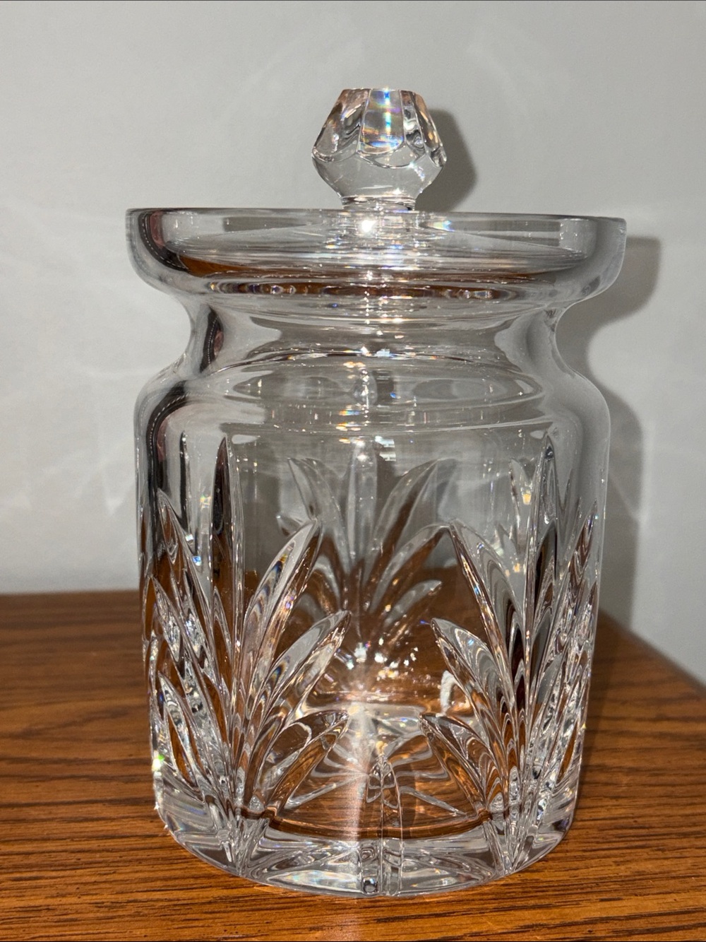 Rogaska signed Crystal Richmond Starburst Barrel Biscuit Jar with Lid retired